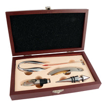 Cargar imagen en el visor de la galería, Set para vino en caja de madera rectangular--NVHM007