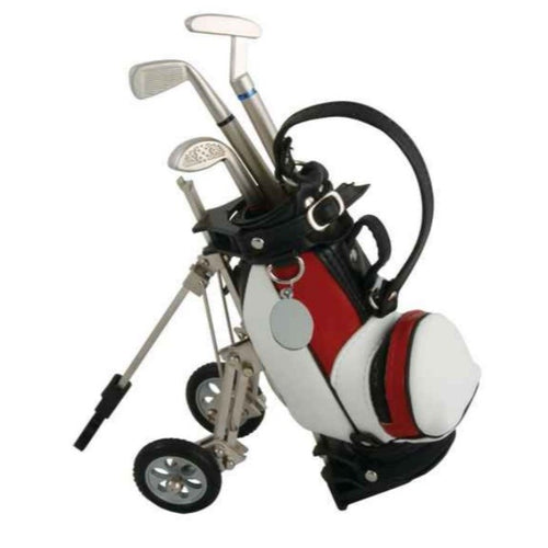 Bolsa de golf en curpiel con bolígrafos metálicos---LEGL04