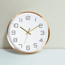 Cargar imagen en el visor de la galería, Reloj de pared de 30 cm. con arillo dorado---NVPD005