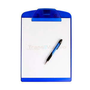 Tabla de plástico con clip para documentos y regla---NVDK037