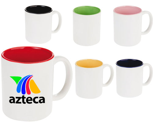 Tarro liso de cerámica bicolor. CAP: 11 OZ---DBTLI2699