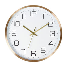 Cargar imagen en el visor de la galería, Reloj de pared de 30 cm. con arillo dorado---NVPD005