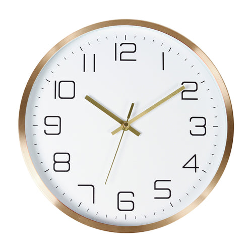 Reloj de pared de 30 cm. con arillo dorado---NVPD005