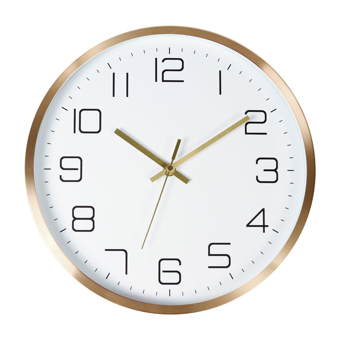 Reloj de pared de 30 cm. con arillo dorado---NVPD005