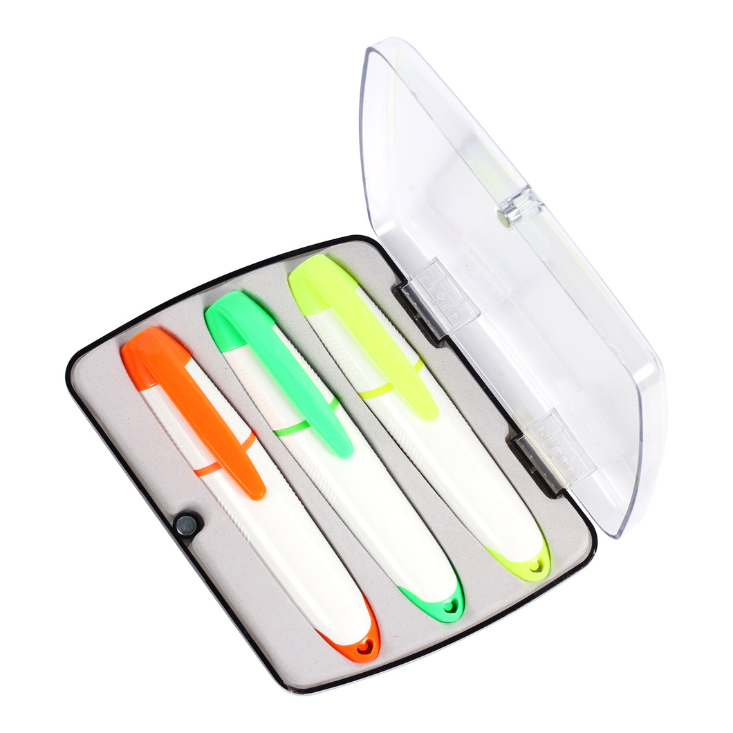 Estuche con 3 marca textos--NVDK068