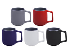 Cargar imagen en el visor de la galería, Tarro con acabado mate, interior color gris y asa cuadrada. CAP. 12 OZ.---DBA2633