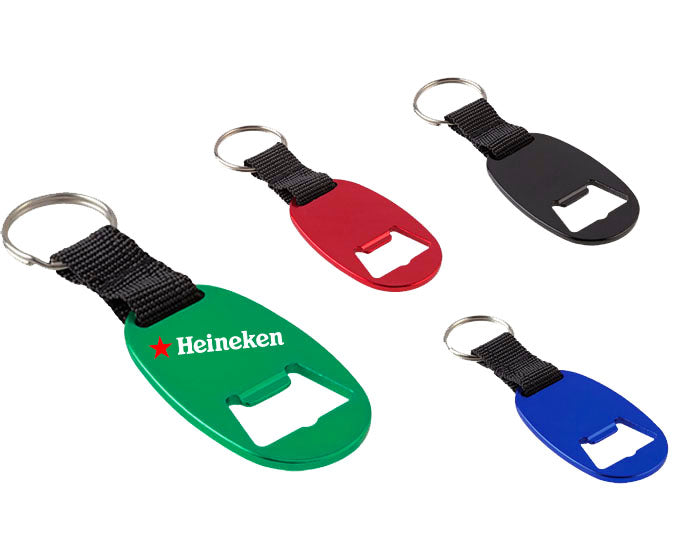 Llavero destapador metalizado con cinta y arillo para colgar---DBLLD4326