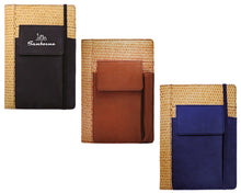 Cargar imagen en el visor de la galería, Agenda portacelular de curpiel y yute---DBA2427