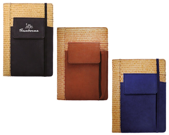 Agenda portacelular de curpiel y yute---DBA2427