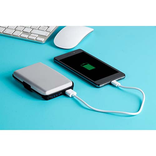 Tarjetero metálico con batería auxiliar de 2500 mAh---CIM83750