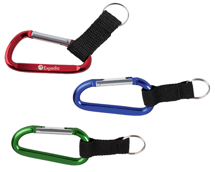 Llavero clip-gancho de metal con cinta de poliéster y arillo---DBCPG4738