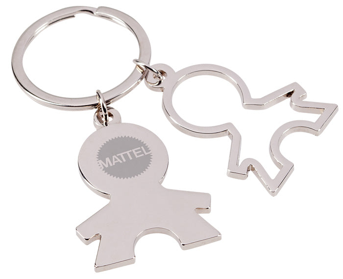 Llavero metálico con figura doble de niño---DBLLM5965