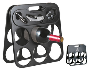Portabotellas portátil con utensilios para vino---DBVNS4168
