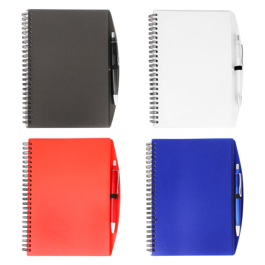 Libreta de plástico rígida con bolígrafo--NVLB007