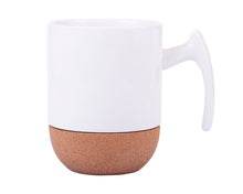 Cargar imagen en el visor de la galería, Tarro blanco con base de corcho y asa volada---DBA2464