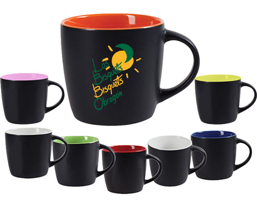 Taza negra mate con interior blanco brillante---DBTL099