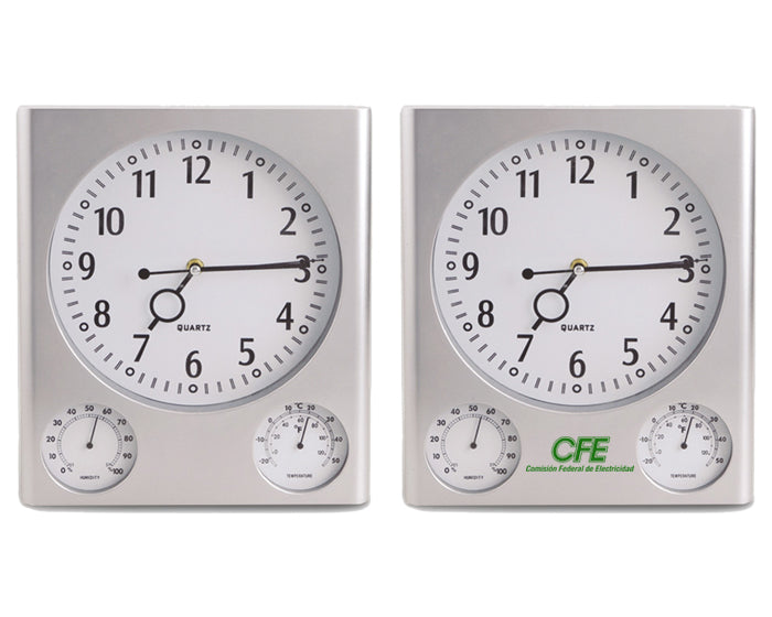 Reloj de pared con medición de temperatura y humedad---DBRJP006