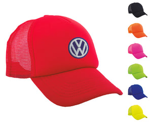 Gorra en poliéster de 4 gajos en malla fosforescente---DBA2407